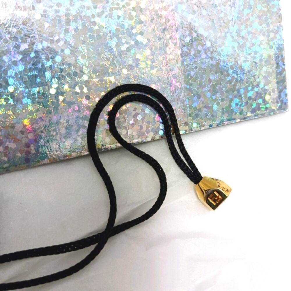 Fendi Gold Pendant Rope Necklace Modern Contemporary Minimalist Bohemian Vintage - Picture 4 of 16